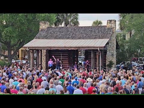 The band "Relic" at Brownwood Paddock Square in The Villages. A packed house tonight.